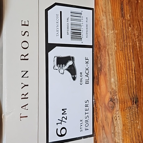 Taryn Rose Forsters Black Kid suede FUR boots zippered size 6.5 M with box - Picture 2 of 13